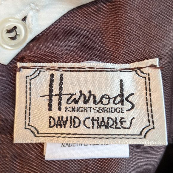 Stunning David Charles HARRODS Brown Velvet Holiday Dress  ENGLAND - 10 - Picture 7 of 8